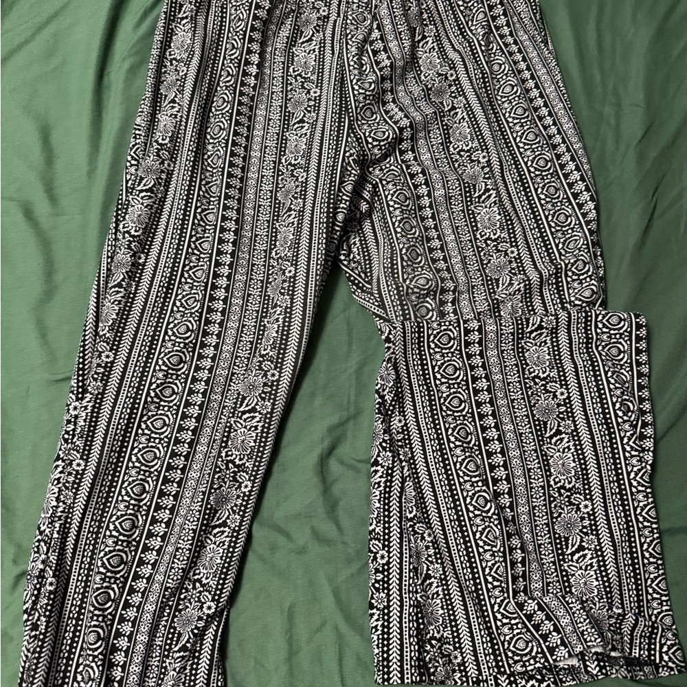 Black and White Patterned Bell Bottoms